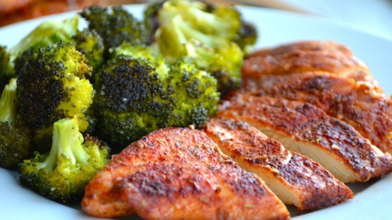 Chicken breast with broccoli for a 6-sheet diet