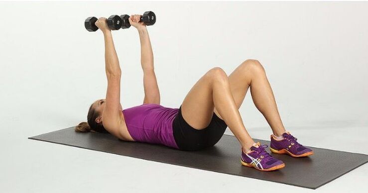 Press on the bench with dumbbells for weight loss