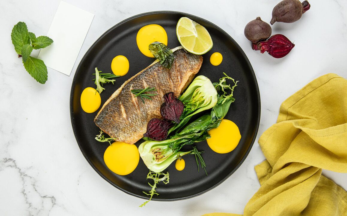 Sea bass fillet on the Mediterranean diet