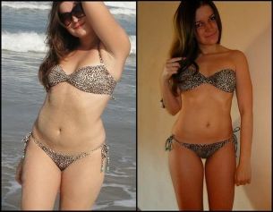 Girl before and after dieting favorite